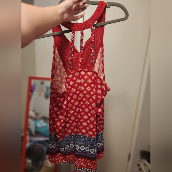 No Boundaries 4th of July Paisley Print Braided Summer Tank, Size ( XL 15-17). - Picture 2 of 4